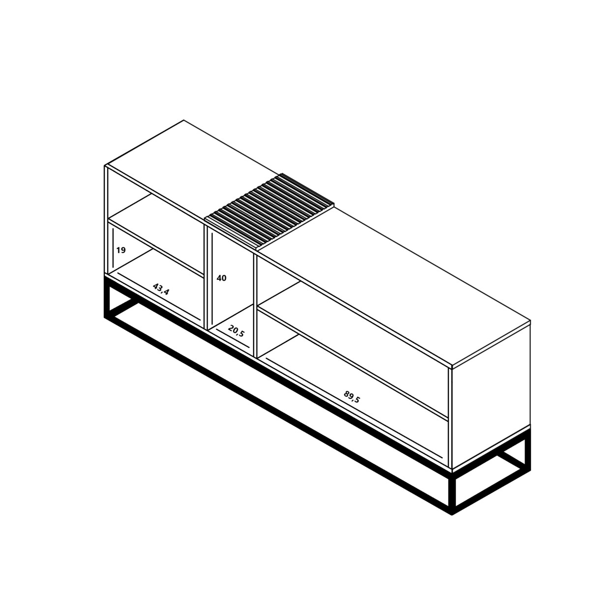 Szafka RTV Loft Komoda RTV Loft Grafit Połysk 160 cm
