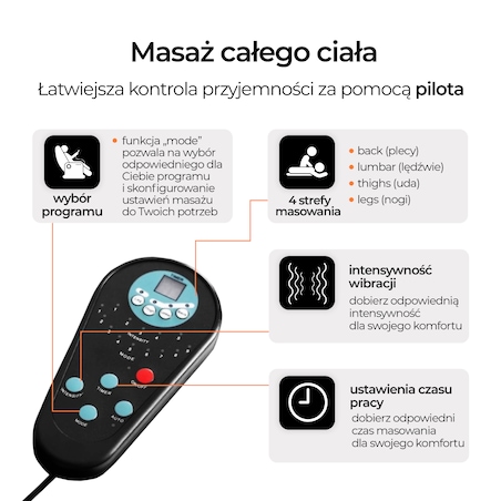 Fotel Masujący Rozkładany Wypoczynkowy z Masażem i Podnóżkiem Czarny SPIKE