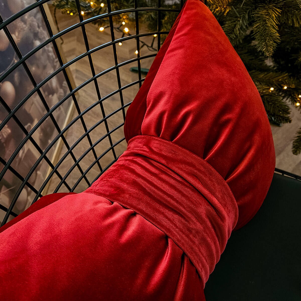 Poduszka XMAS wzór XM45 | Kokarda czerwona 40 x 60 cm