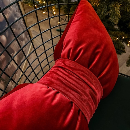 Poduszka XMAS wzór XM45 | Kokarda czerwona 40 x 60 cm