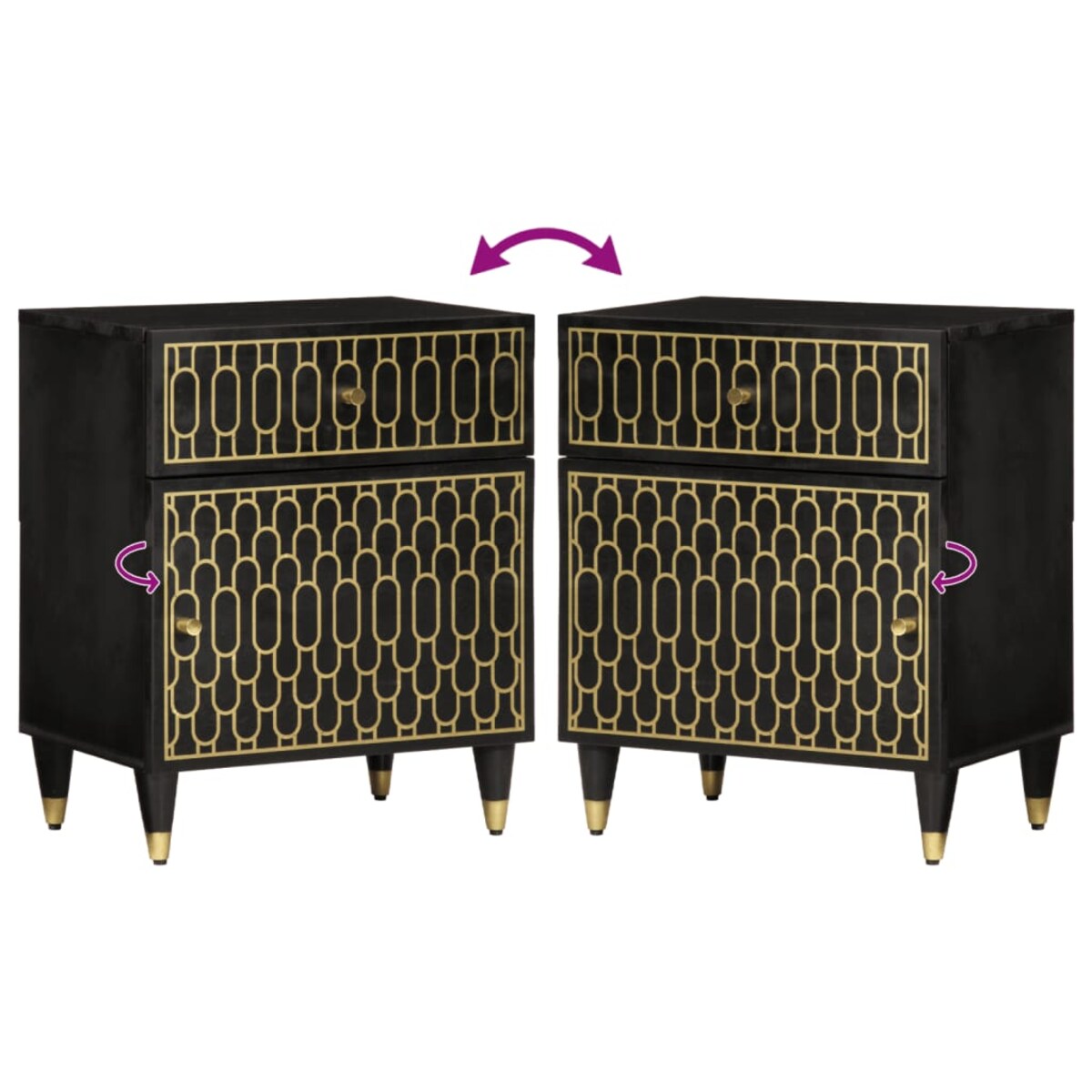 vidaXL Szafka nocna, 50x33x60 cm, lite drewno mango