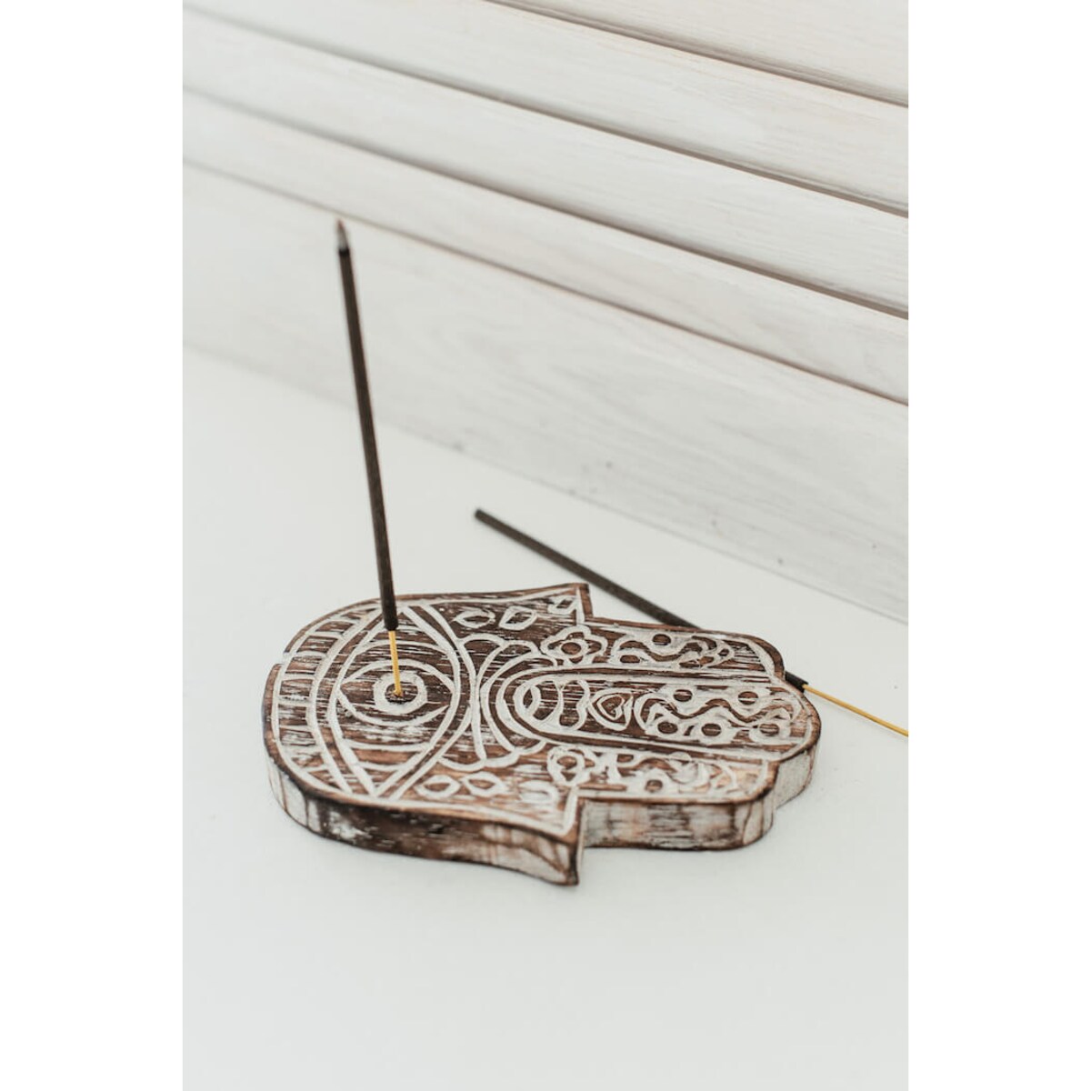 Łapka na kadzidła z drzewa teakowego