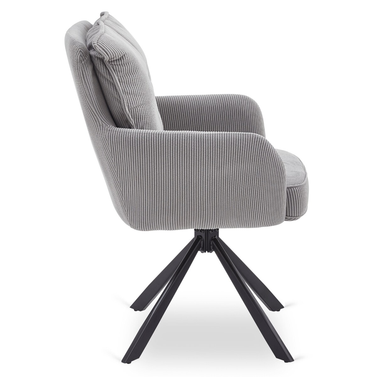 Krzesło Obrotowe Kubełkowe Tapicerowane Do Jadalni Sztruks Szary CITY