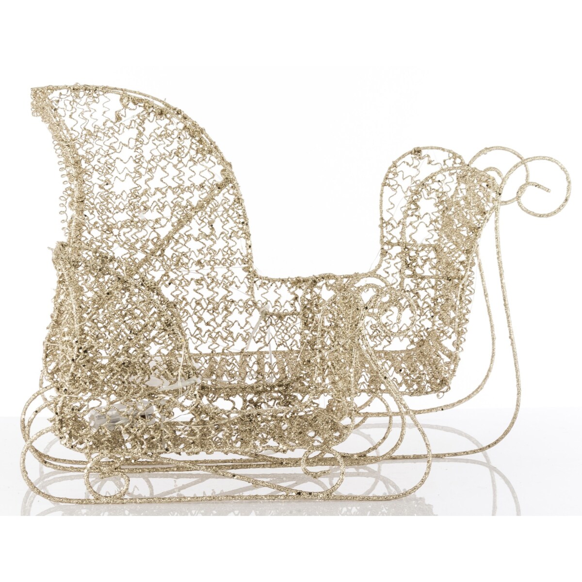 Sanie świąteczne 2 szt. LED 36x46x21 i 21x35x14 cm SORI złote