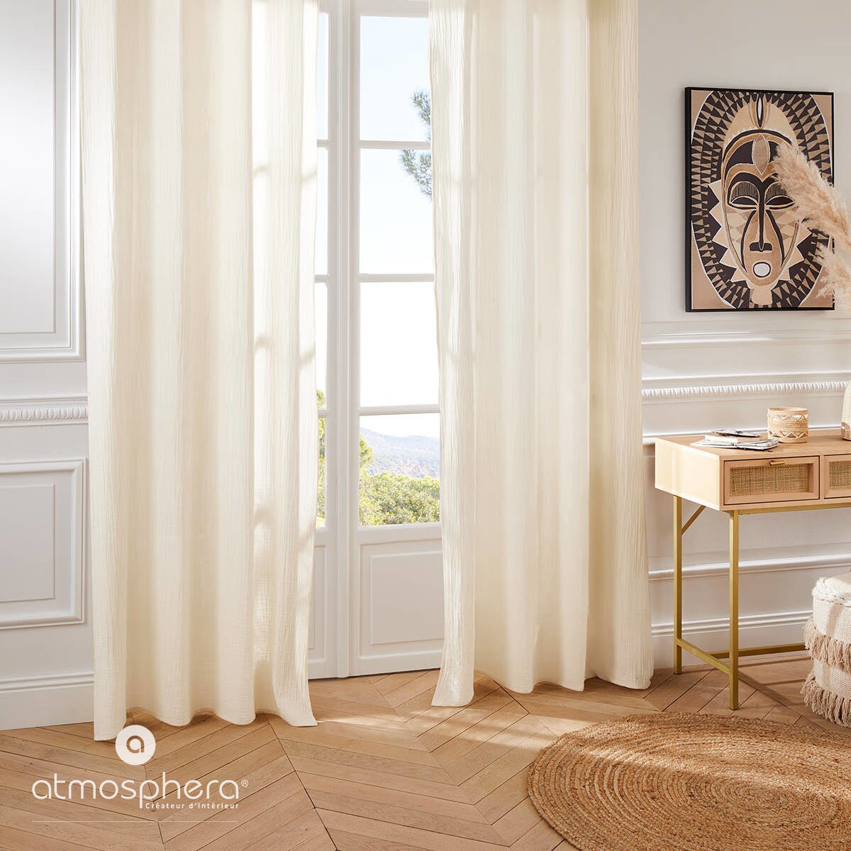 Muślinowa zasłona JAMANA, 130 x 260 cm