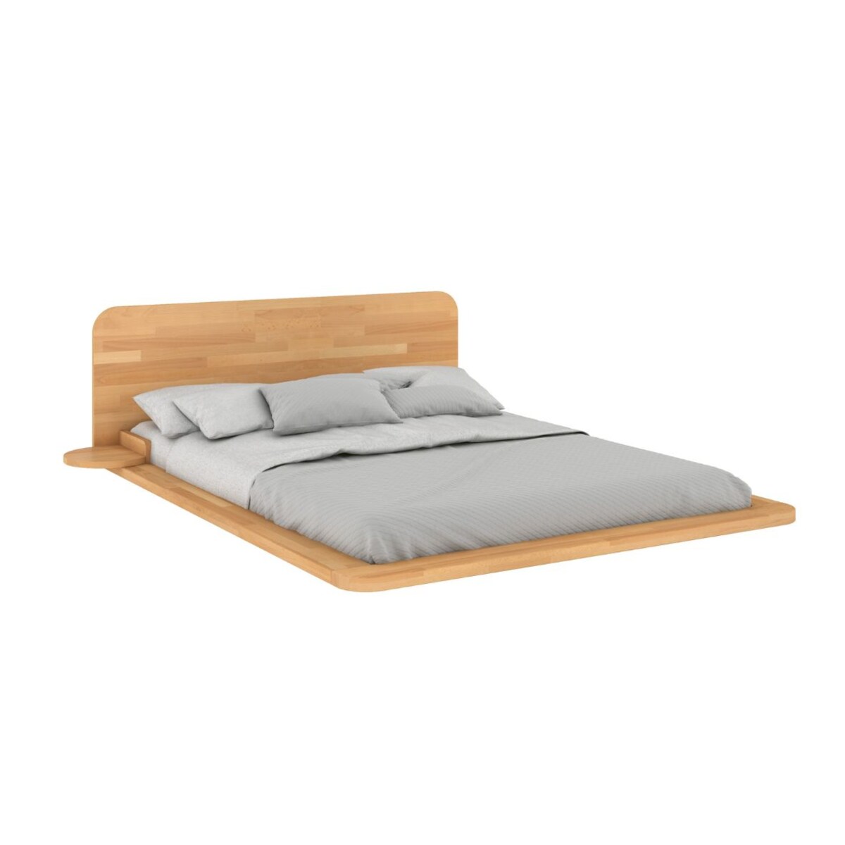 Łóżko lewitujące bukowe JAPANDIC / 160x200 ,kolor naturalny