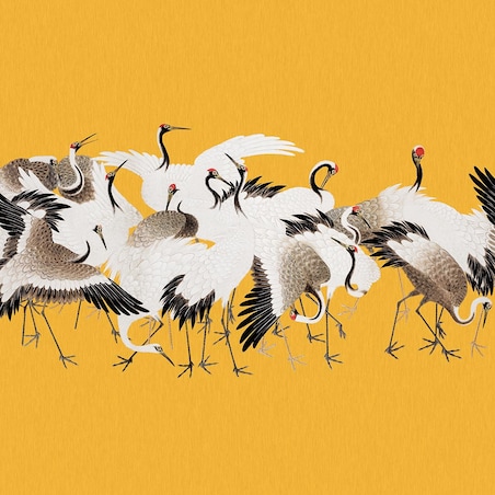 bawełniana poszewka na poduszkę - Stado żurawi 45x45 cm