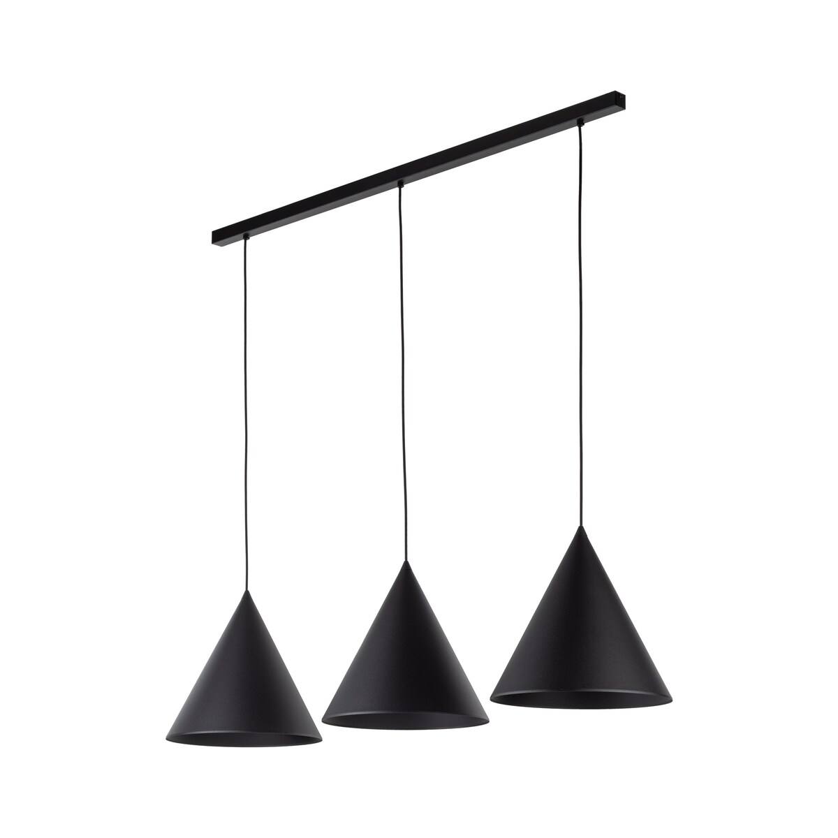 Czarna Lampa Wisząca Na Listwie Stożki Metalowe Tk Lighting Cono L