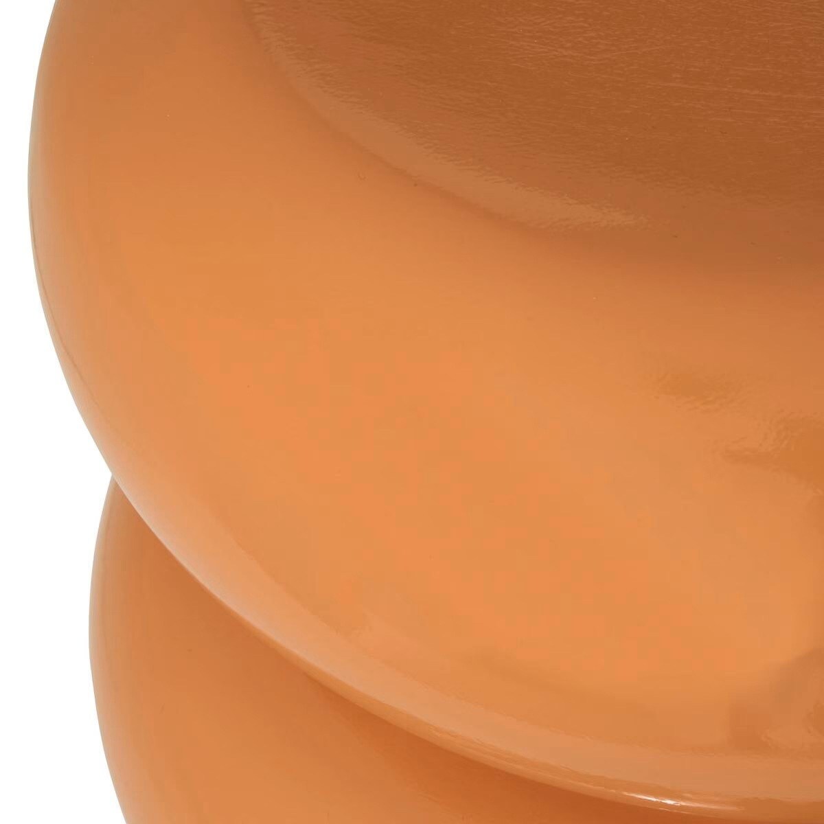 Stolik pomocniczy, boczny, Stoneto glossy, pomarańczowy, 43x35x35cm