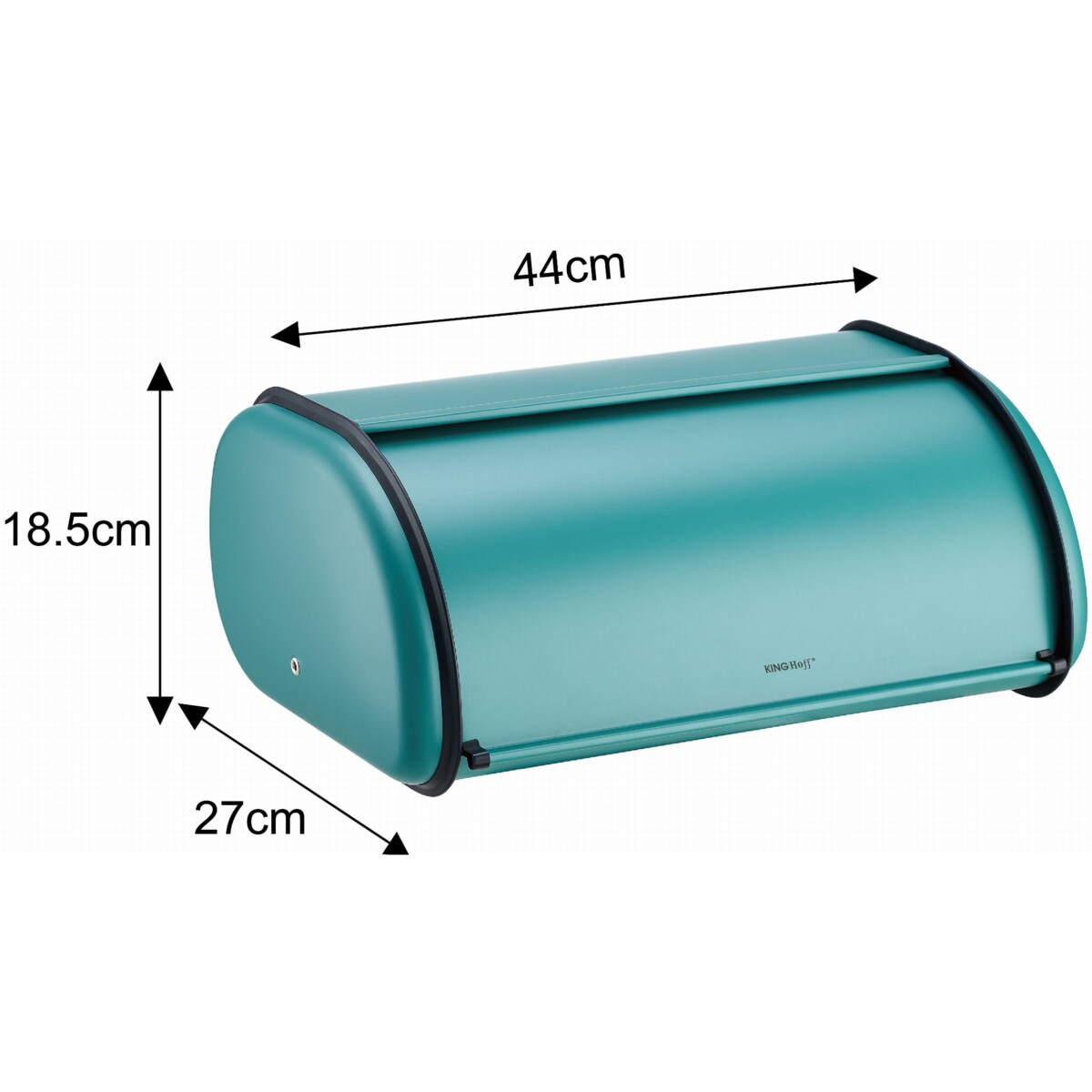 Chlebak stalowy duży 44cm zielony matowy pojemnik na chleb pieczywo bułki KINGHOFF