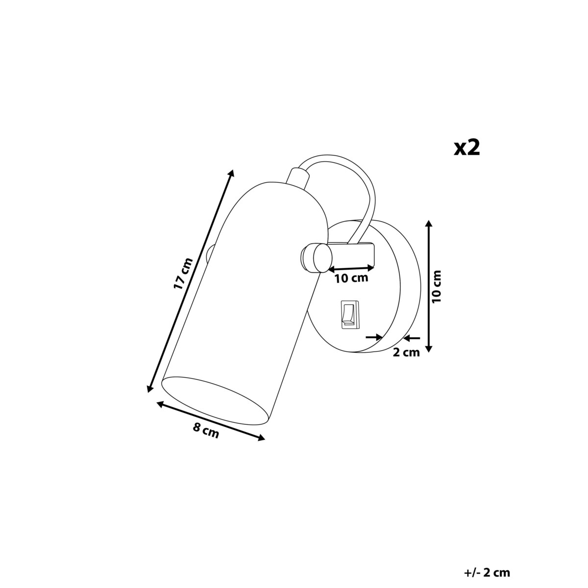 Zestaw 2 lamp spot metalowy czarny TYRIA