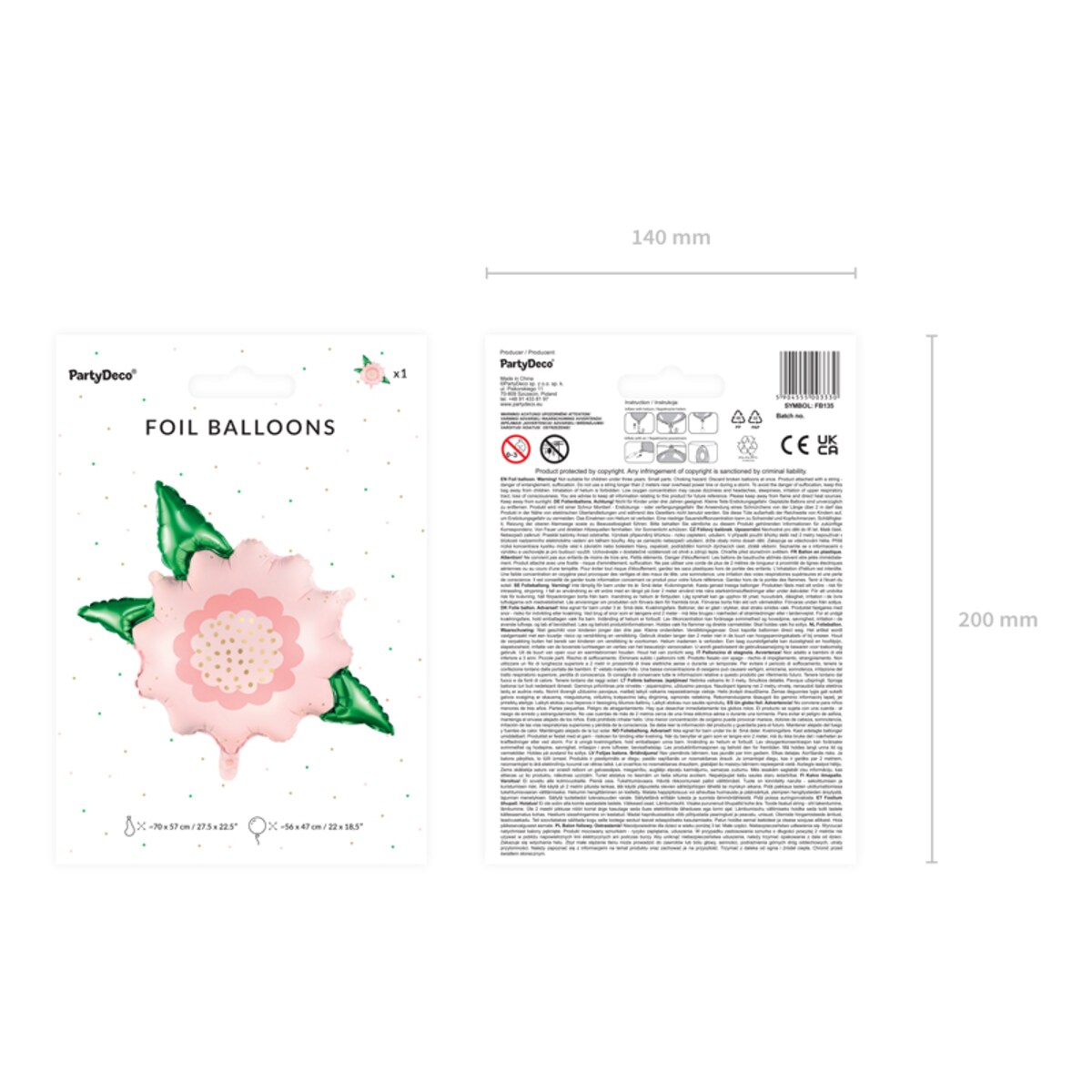 Balon foliowy Kwiat, 70x62 cm, mix