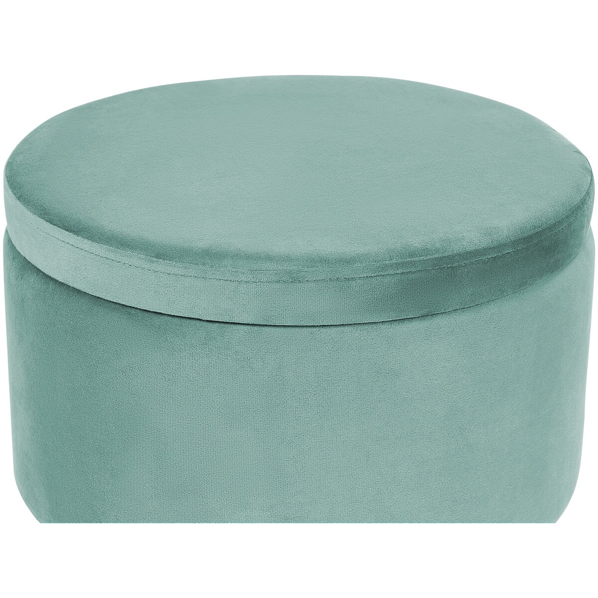 Puf ze schowkiem welurowy 42 cm zielony SILAS