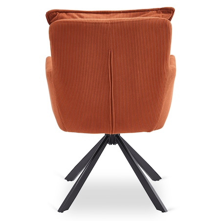 Krzesło Obrotowe Kubełkowe Tapicerowane Do Jadalni Sztruks Rudy CITY