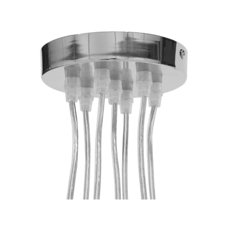 Lampa wisząca 7 kloszy metalowa srebrna OLZA