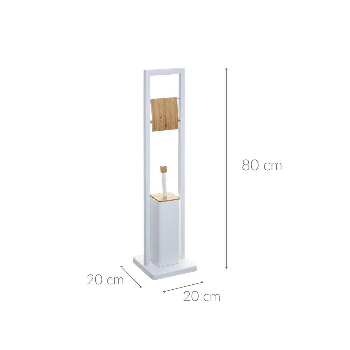 Szczotka toaletowa z uchwytem na papier toaletowy NATURELO, 2w1