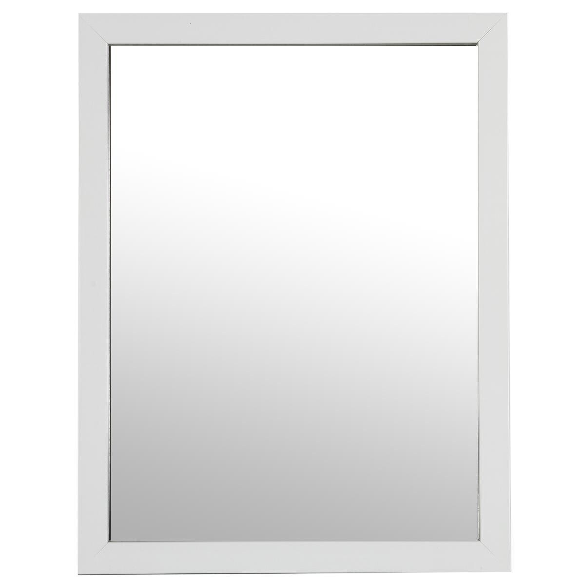 Lustro łazienkowe prostokątne Basic, 34 x 44 cm, kolor biały, aluminium