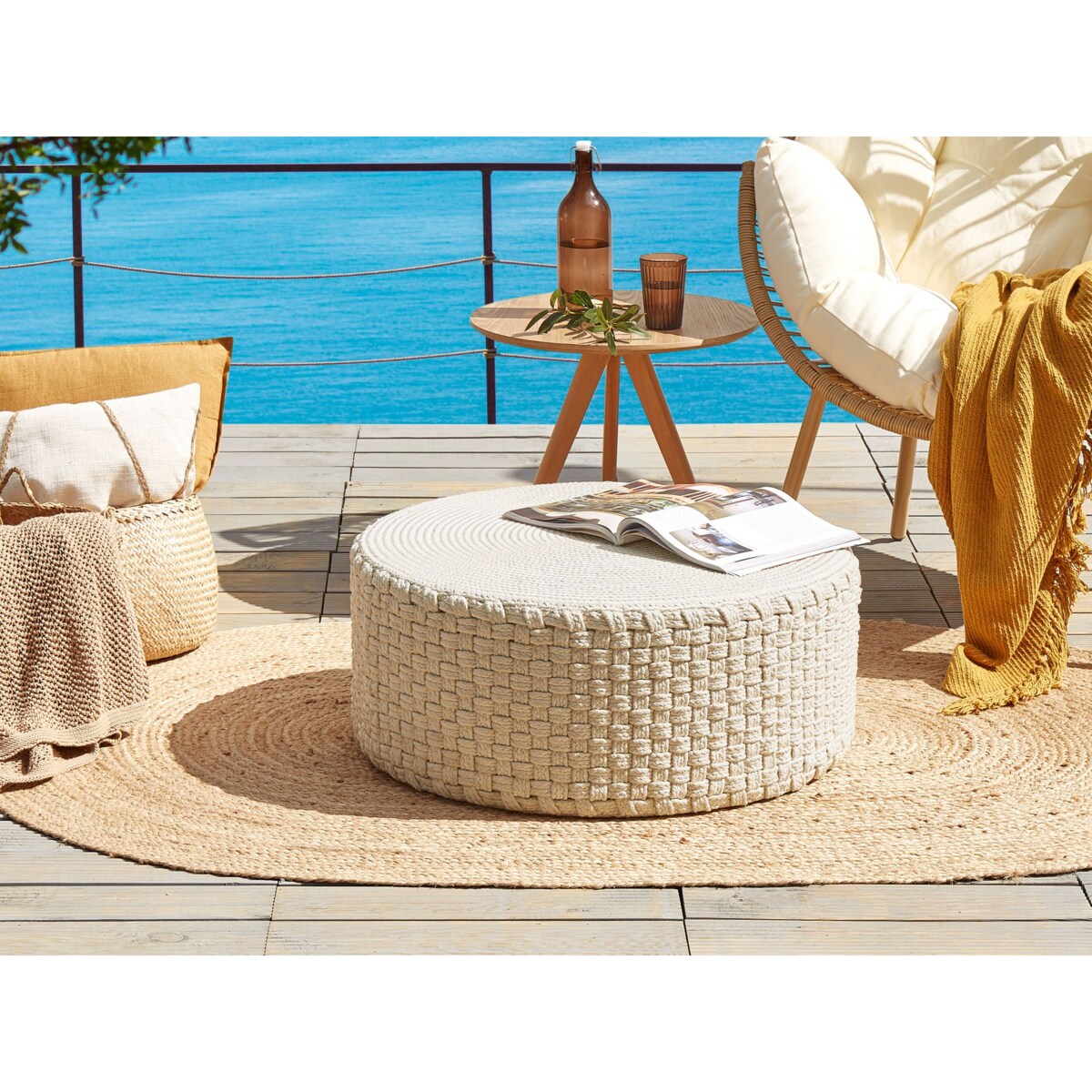 Puf ogrodowy 70 cm jasnobeżowy MITHI