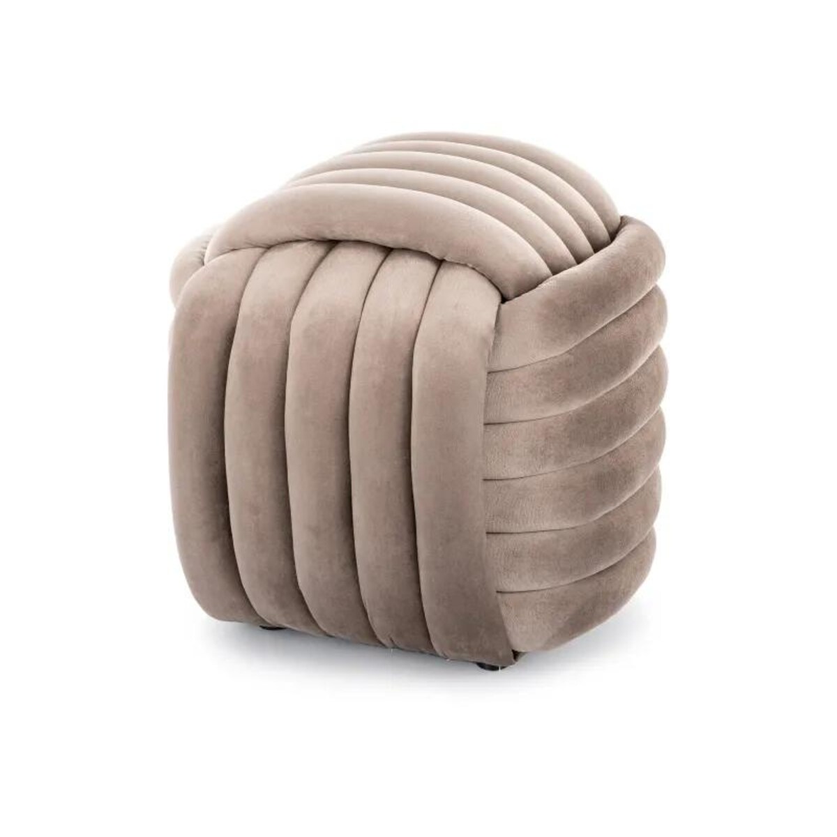 Pufa BRUNI VELVET ciemnobeżowa