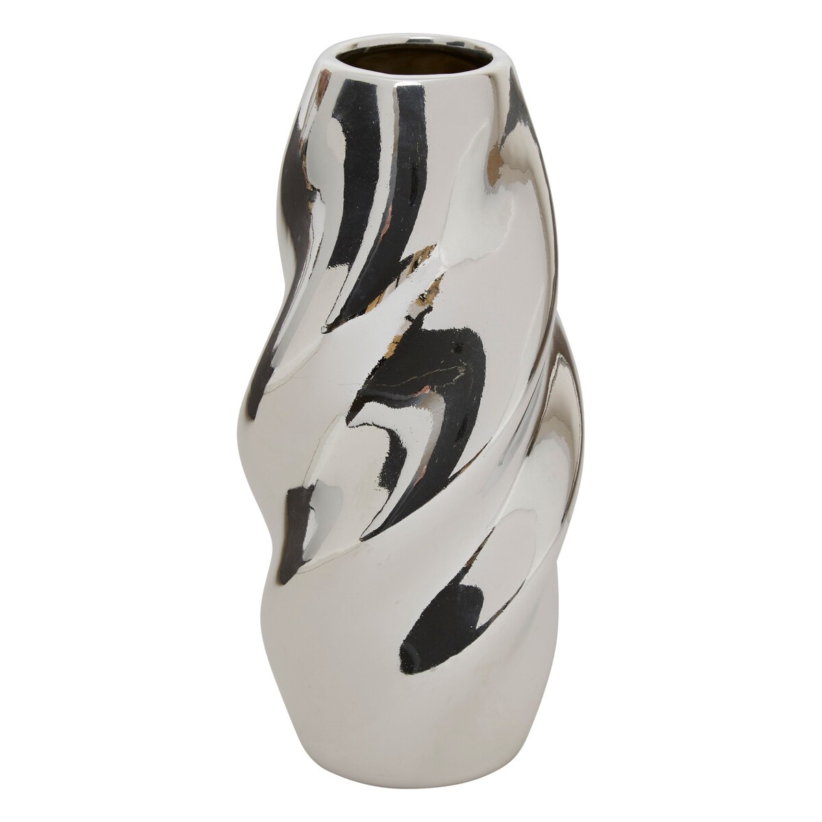 Wazon ceramiczny srebrny 21 cm