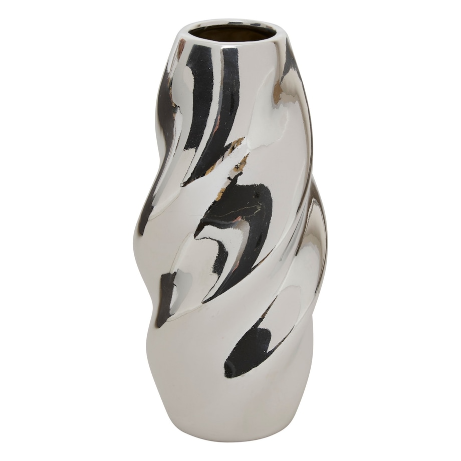 Wazon ceramiczny srebrny 21 cm