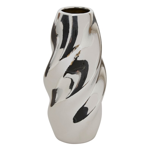 Wazon ceramiczny srebrny 21 cm