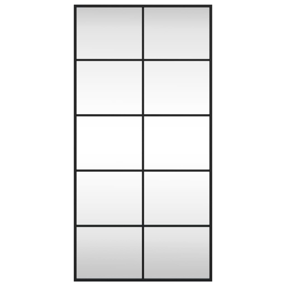 vidaXL Lustro ścienne, czarne, 50x100 cm, prostokątne, żelazo