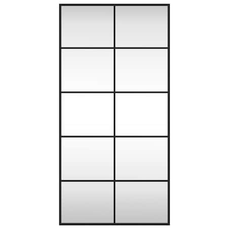 vidaXL Lustro ścienne, czarne, 50x100 cm, prostokątne, żelazo
