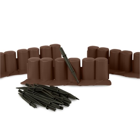 Płotek Ogrodowy 3,02 M Obrzeże Trawnikowe Palisada Brązowy