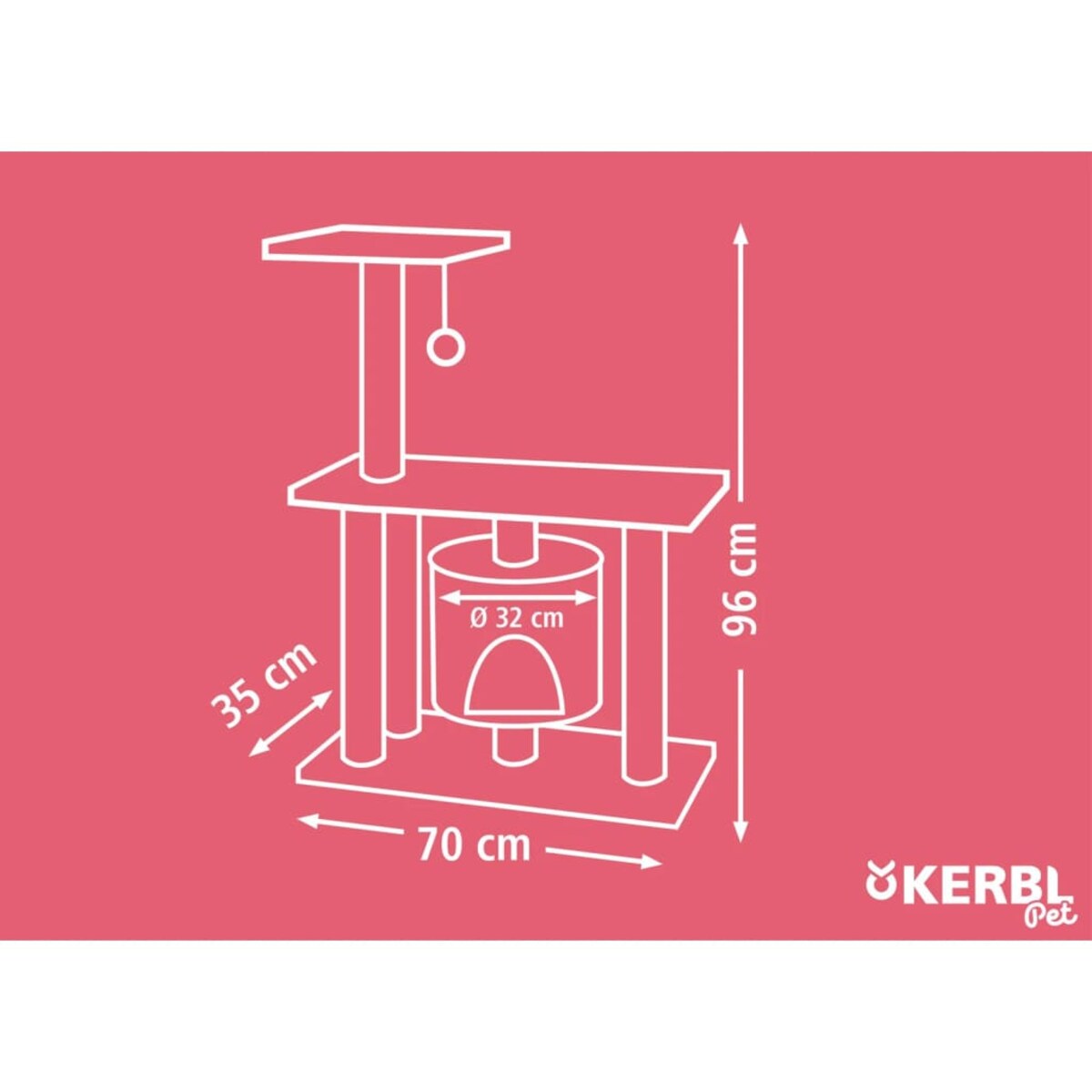 Kerbl Drapak dla kota Jade Pro, 96 cm, brązowo-beżowy