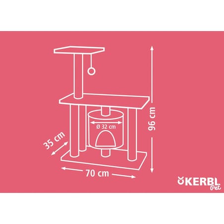 Kerbl Drapak dla kota Jade Pro, 96 cm, brązowo-beżowy