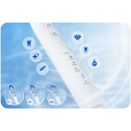 Szczoteczka soniczna do zębów Berdsen Galaxy biała + etui 322001