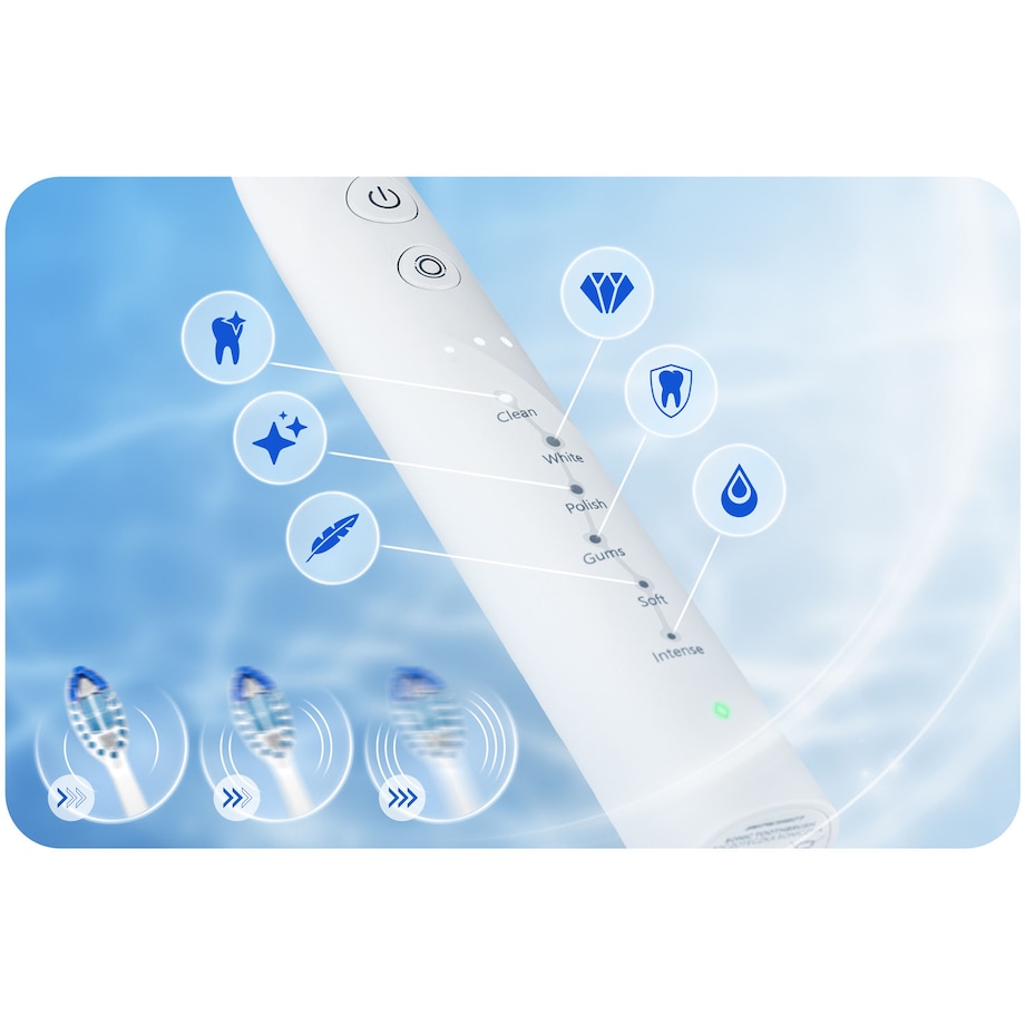 Szczoteczka soniczna do zębów Berdsen Galaxy biała + etui 322001