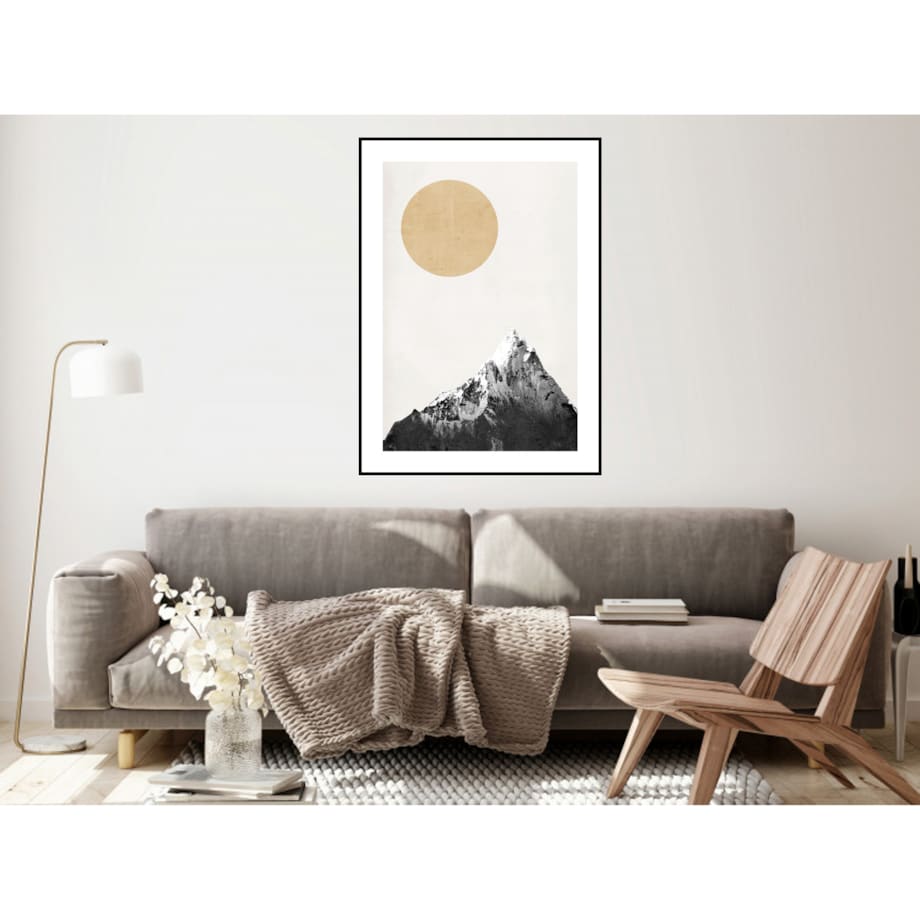 Poster Story, Plakat, Obraz - Złote Słońce w Górach, wymiary 21 x 30 cm