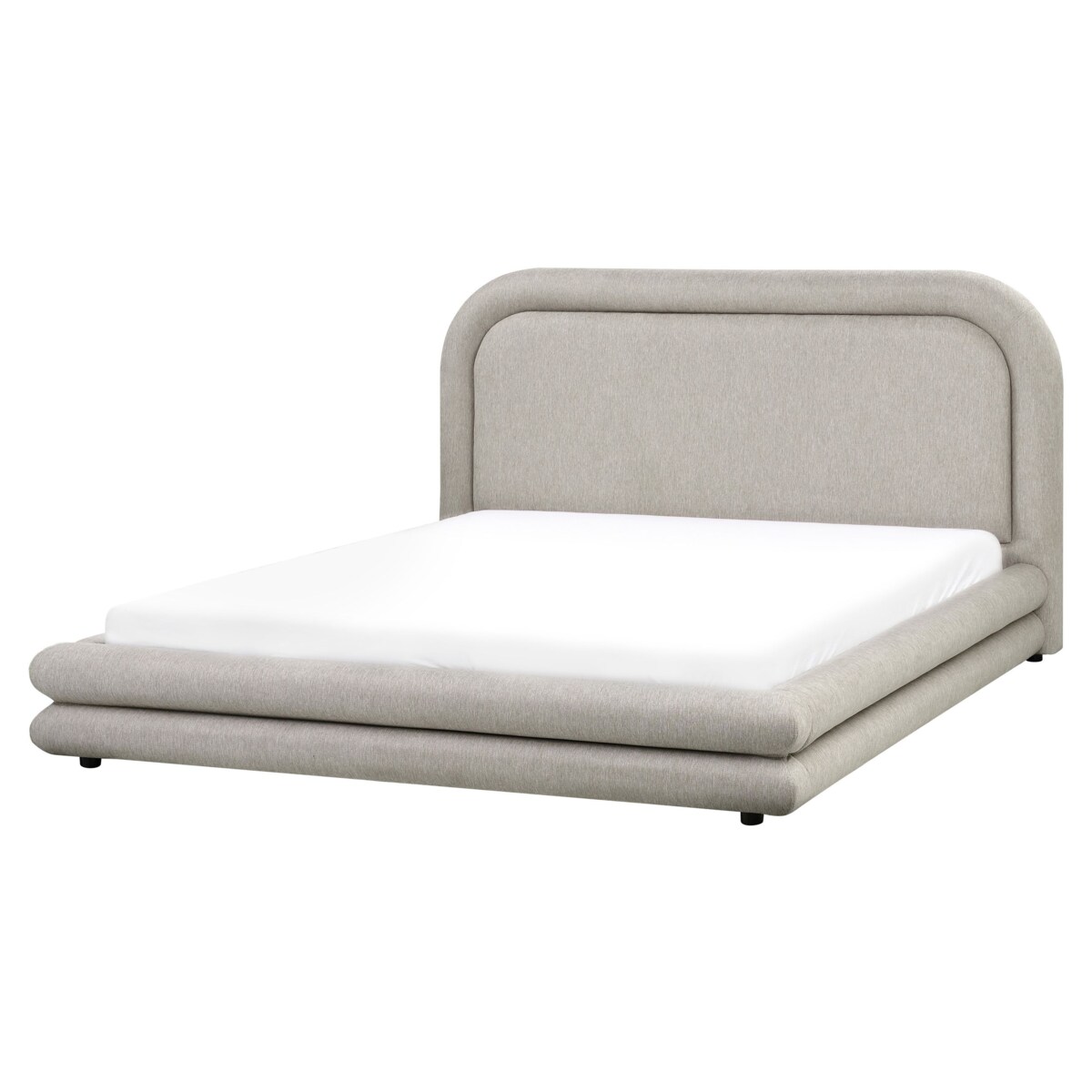 Łóżko Len syntetyczny LAVARDENS 160 x 200 cm Beżowoszary