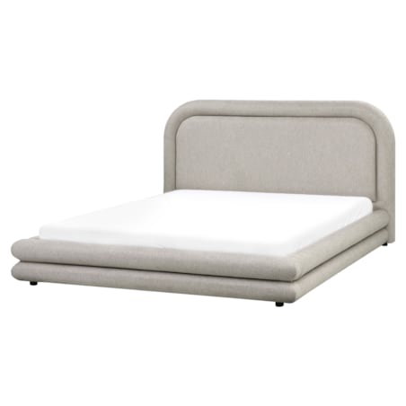 Łóżko Len syntetyczny LAVARDENS 160 x 200 cm Beżowoszary