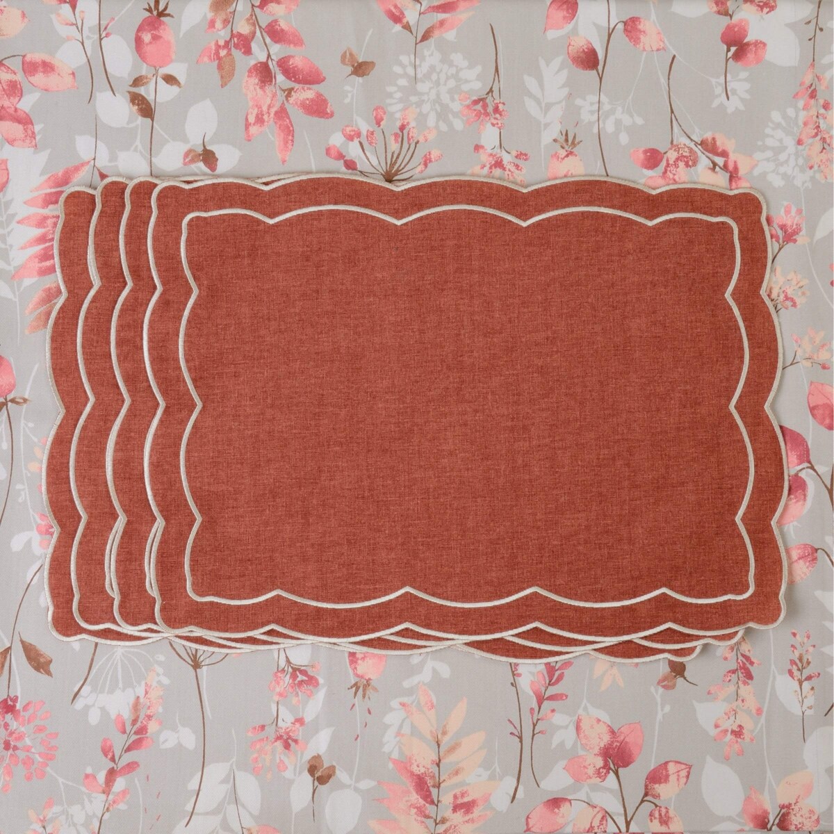 Haftowane podkładki Rust Onde - 6 sztuk