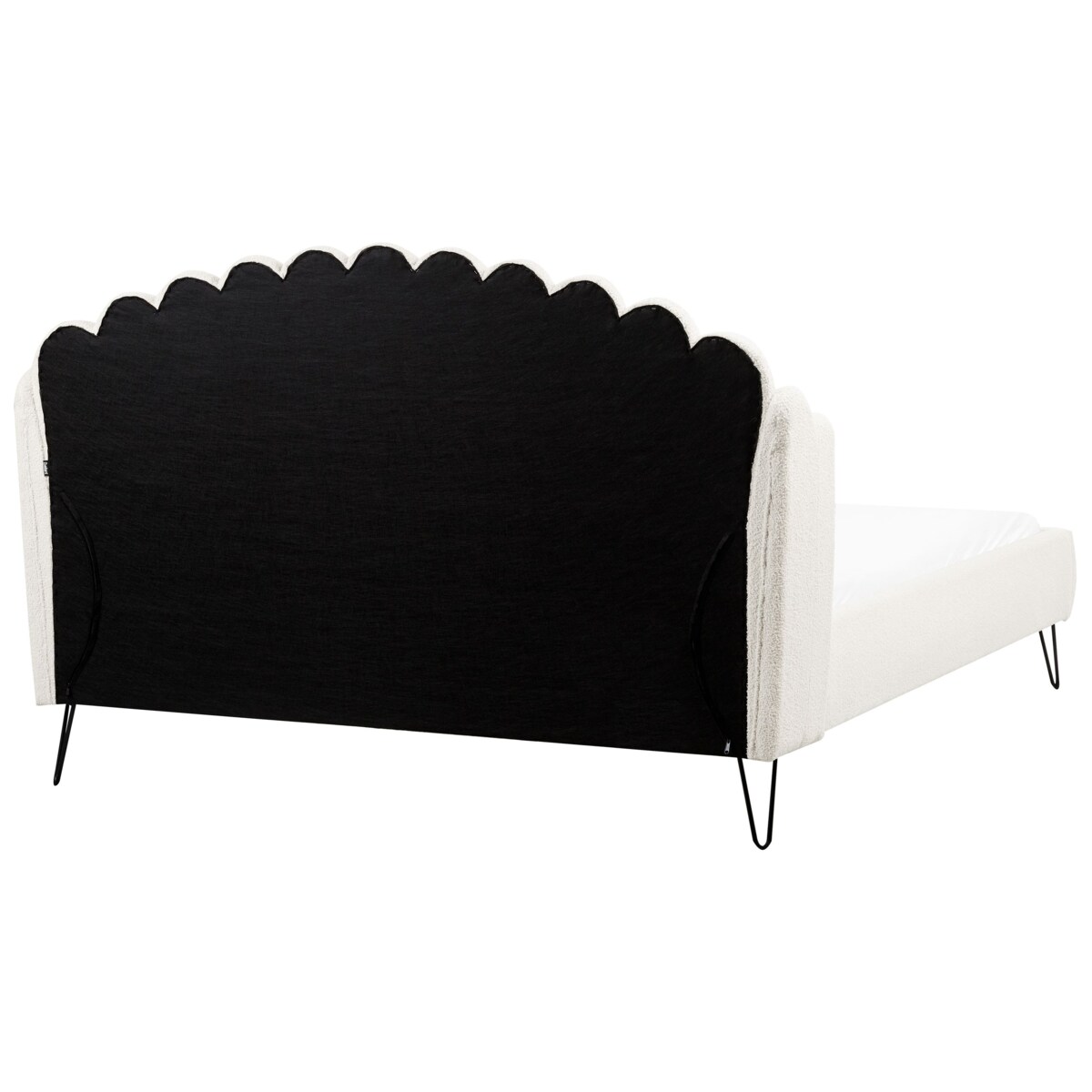 Łóżko Boucle AMBILLOU 180 x 200 cm Złamana biel