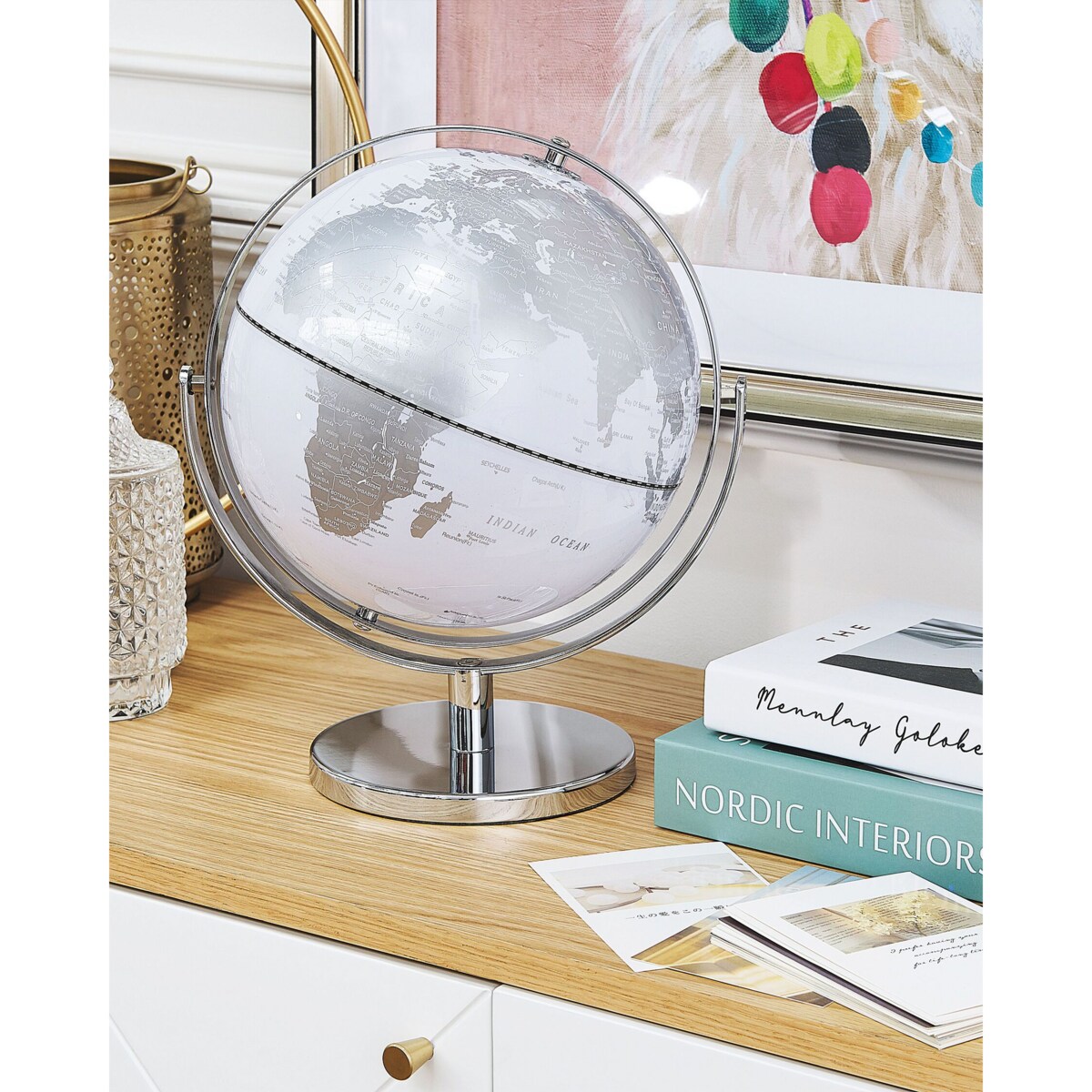 Globus 29 cm srebrny DRAKE