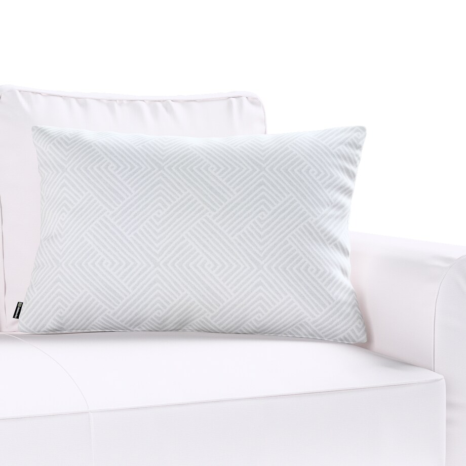 Poszewka Kinga na poduszkę prostokątną 47x28 szaro-białe wzory geometryczne