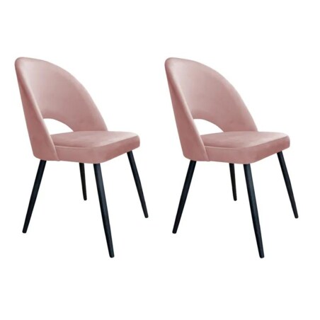 Zestaw krzeseł ISKAR VELVET 2 szt różowe