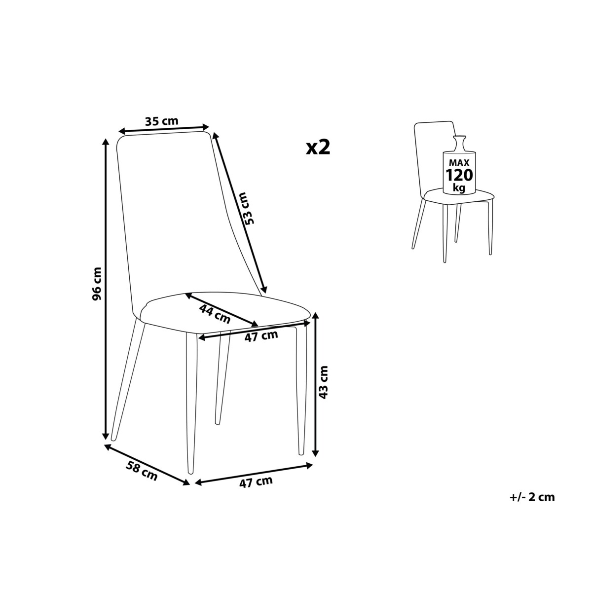 Zestaw 2 krzeseł do jadalni welurowy zielony CLAYTON