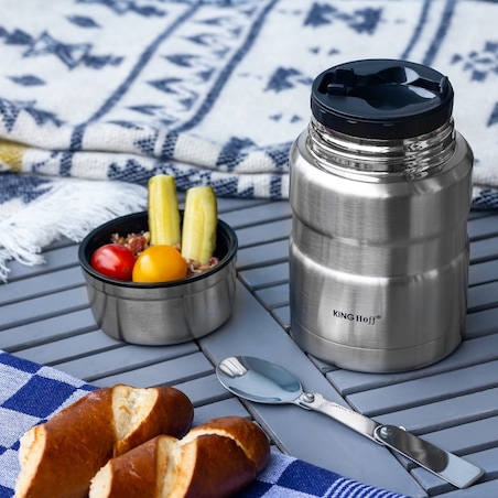 Termos obiadowy stalowy 0.5L srebrny KINGHOFF