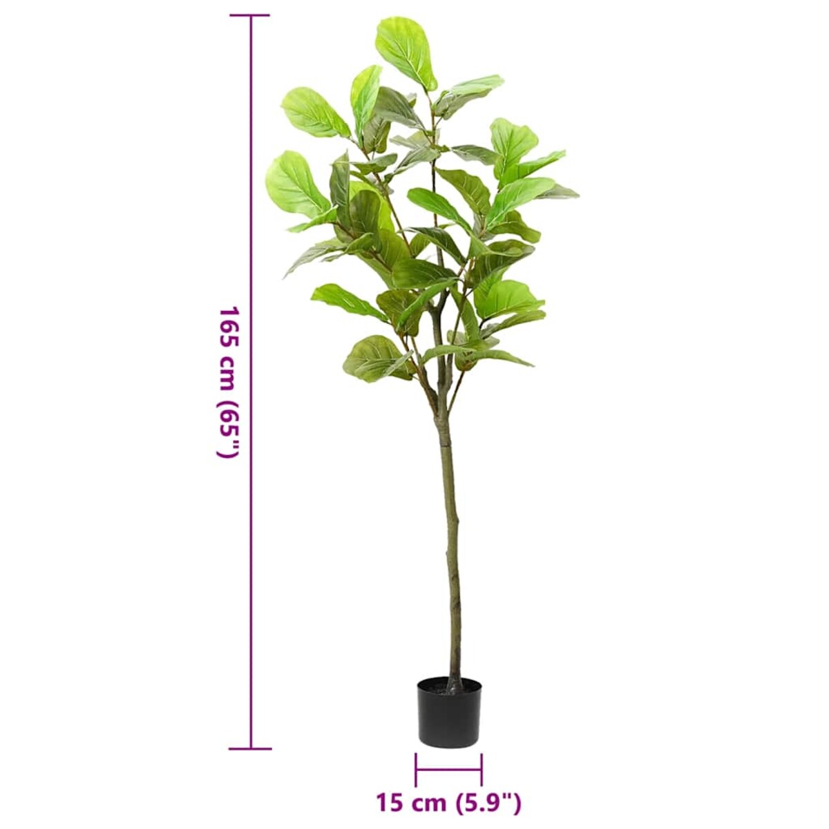 vidaXL Sztuczne drzewo Ficus 48 liści 165 cm zielone