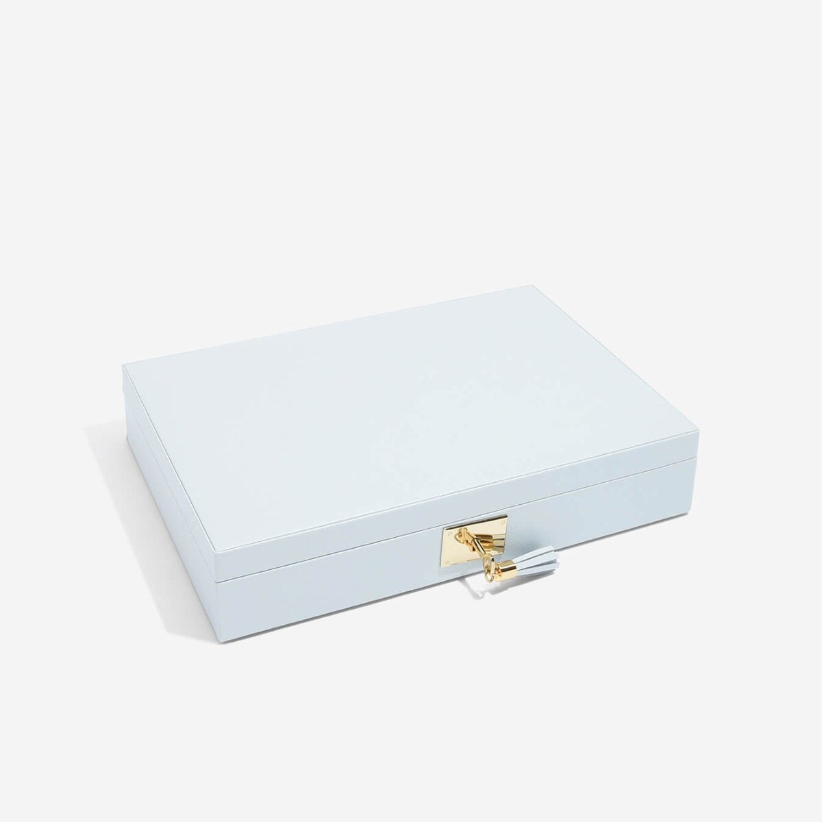 Szkatułka na biżuterię Loves Luxury błękitna z pokrywką i lusterkiem