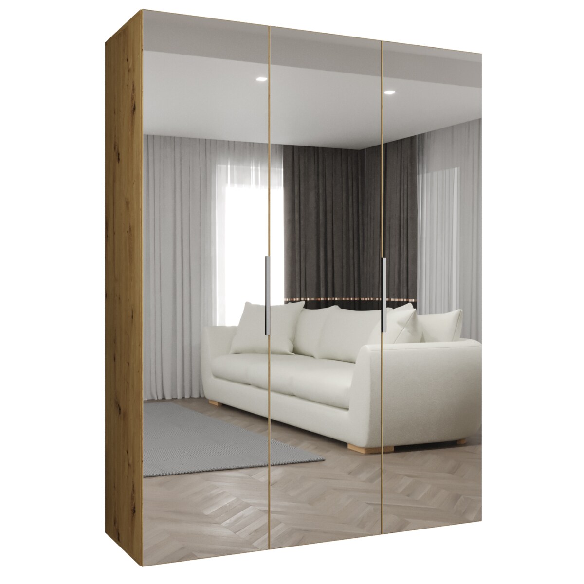 Szafa uchylna otwierana MARBELLA 3 150 wys. 202 cm Artisan + u. Czarny