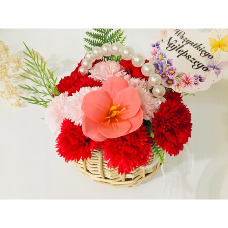 KWIATY MYDLANE MAGNOLIA do bukietów stroika flower box RÓŻOWA dekoracja