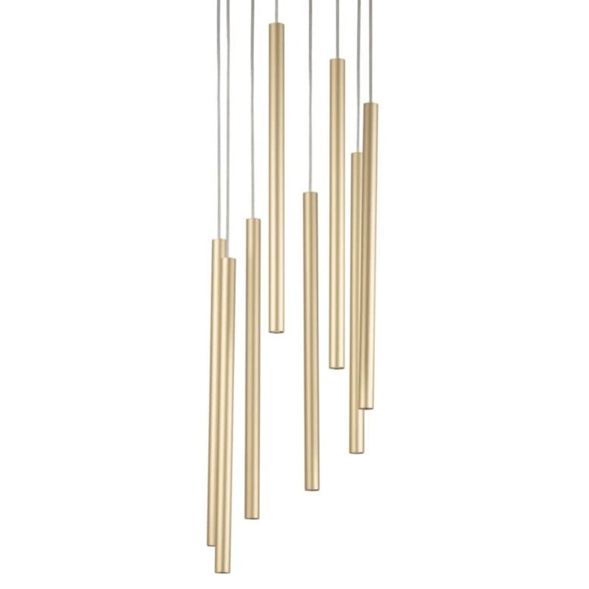 Lampa wisząca salonowa Sopel 33630 Sigma okrągła tuby metalowa złota