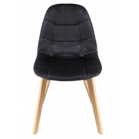 KRZESŁO skandynawskie TAPICEROWANE pikowane do kuchni salonu jadalni czarne