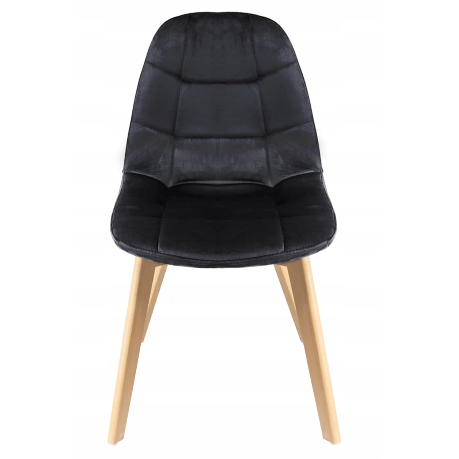 KRZESŁO skandynawskie TAPICEROWANE pikowane do kuchni salonu jadalni czarne